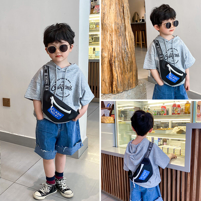 Children's bag cute bag casual Han bag nylon children's breast bag 2022 new boys and girls' pocket