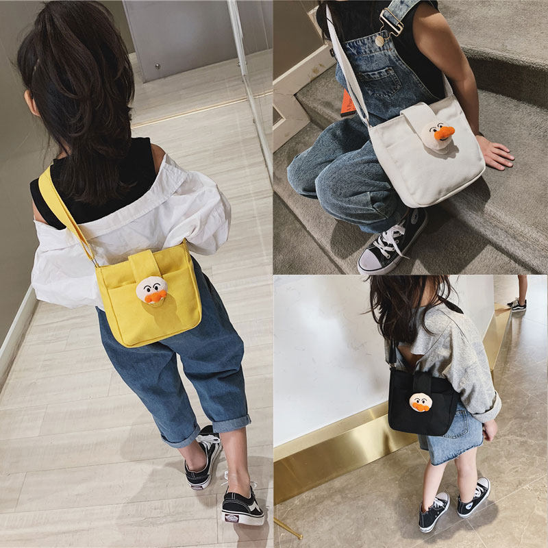 Baby Spring Summer Season Children's Sails Cloth Bag Men And Women Han Edition Cartoon Art 100 Hitch A Child Single Shoulder Oblique Satchel Bag