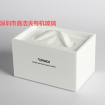 Customized hotel supplies acrylic tissue box Plexiglas high-end box white tissue box