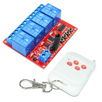 433m learning module wireless switch manual switch 4-key white mahogany remote control 5v four-way control board