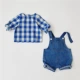 Синий клетчатый набор