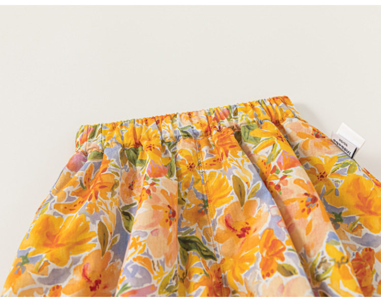 Girls' Summer Outfit: Sweet Thin Vest and Floral Bloomers, Stylish Summer Suspender Shorts for Baby Girls — 28