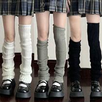 Set of cold-proof socks jk calf hot girl versatile leg knitted Japanese girl warm socks set * autumn and winter ins piles of vertical strips