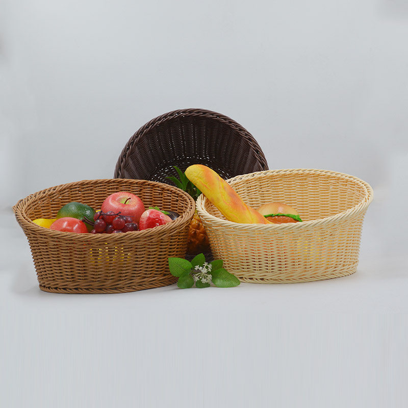 Pitched Round Water Fruit Basket Containing Basket Mall Supermarket Snacks Bread Handmade Vines tabletop containing basket
