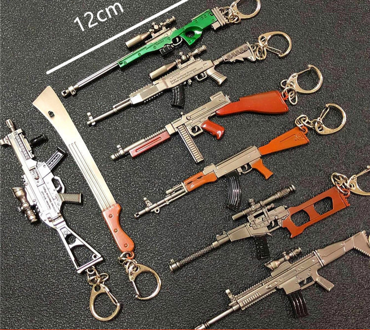 Jedi survival battle royale PUBG eat chicken 98K gun model pan 3 level helmet keychain pendant