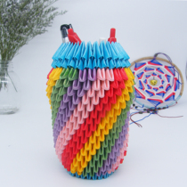 Primary and secondary school students hand-made homework origami semi-finished paper insert color vase triangle insert origami material package