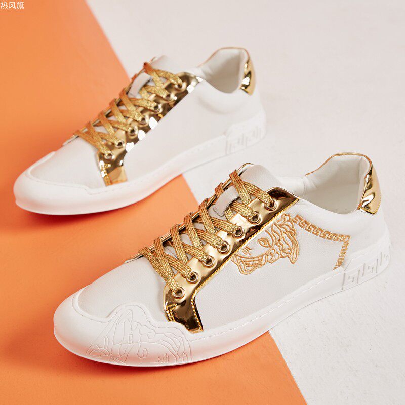 Hot air flag board shoes men's Korean version F2 tide brand leather casual shoes wood forest wild summer and autumn breathable chic trend