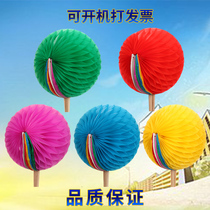 High quality hand-turning flower ball color changing fan hand-turning flower props dancing large group gymnastics props sports meeting opening ceremony