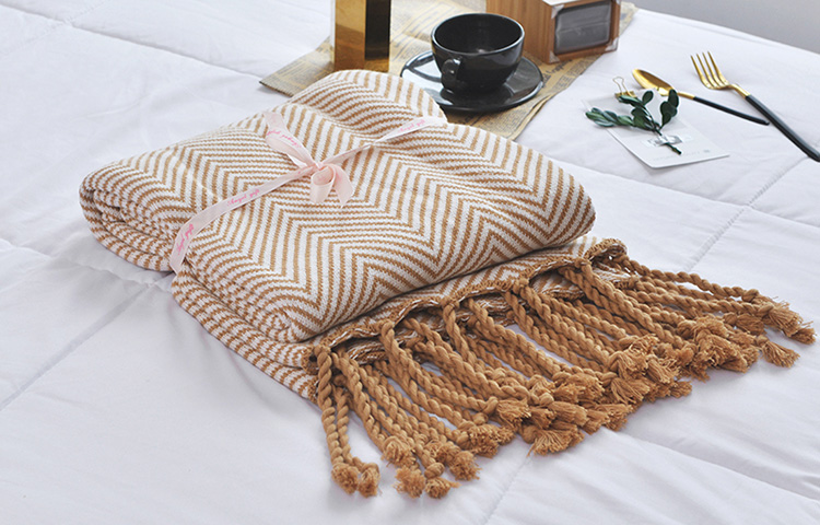 Nagano xuất khẩu tối bông chăn đan tua bông máy lạnh giản dị chăn chăn sofa trang trí bìa giường chăn - Ném / Chăn chăn lông cừu cho trẻ em