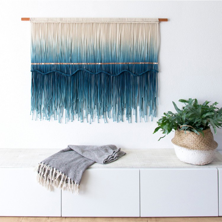 Blue Bridge Spring Snow .macrame tinh khiết tay nhuộm học sinh tấm thảm rèm nhà treo tấm thảm nền nhiếp ảnh nghệ thuật - Tapestry tham trang tri