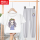 Ít Daisy Kids cô gái Set 2020 mới mùa hè ngắn tay áo Đối với 12-Year-Old Cô gái Sonnial Summer Summer ăn mặc.