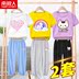 Ít Daisy Kids cô gái Set 2020 mới mùa hè ngắn tay áo Đối với 12-Year-Old Cô gái Sonnial Summer Summer ăn mặc. 