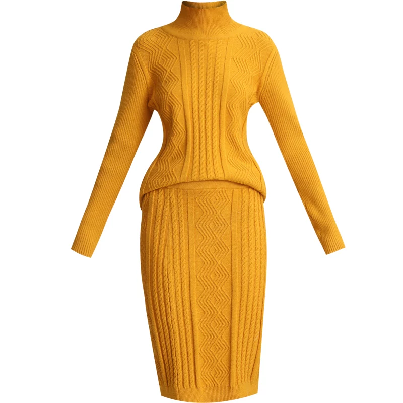 Knitted spring sweater with pigtail, blue retro keep warm base set, increased thickness