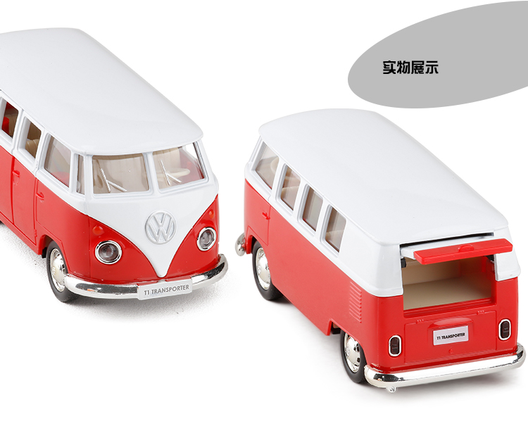 Yufeng Volkswagen T1 Bus Scrub Kim loại Xe kinh doanh Mở cửa Kéo lại Hợp kim Xe mô hình Boy Toy Car - Chế độ tĩnh xe bruder