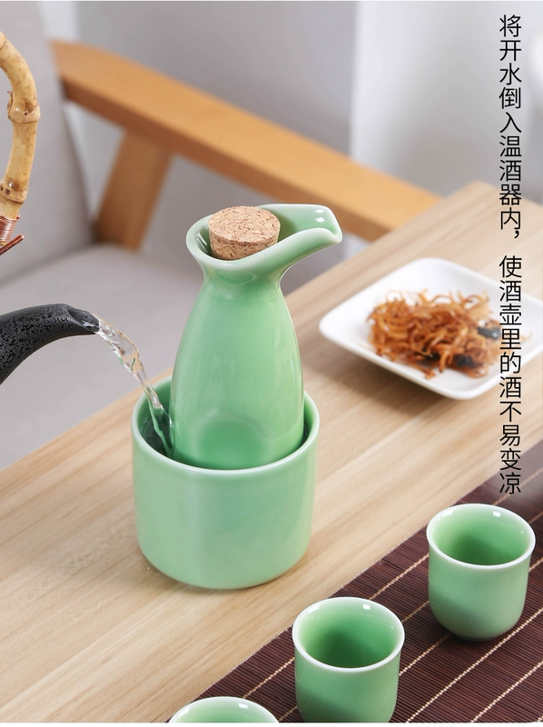 Ba hai ấm rượu gốm lẩu vàng rượu vang trắng rượu sake nhà rượu vang rượu vang ấm rượu ly nhỏ hầm rượu ba ba ly uống rượu vang đỏ cao cấp