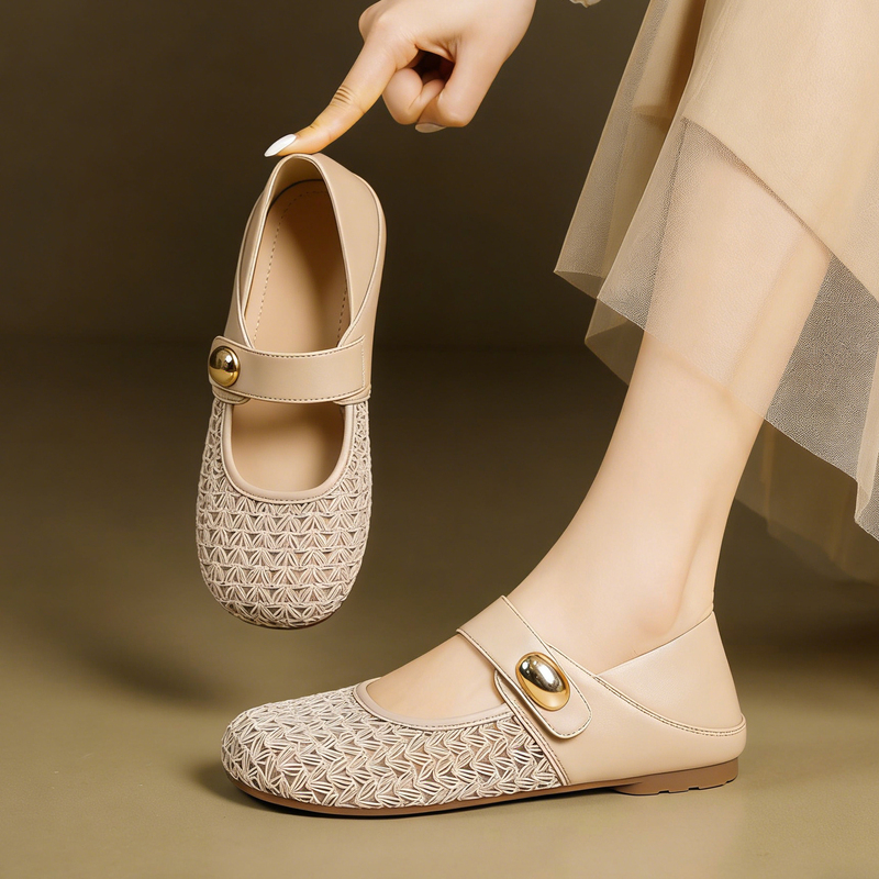 Hollow Mesh Mary Jane Shoes for Women, Summer Soft Flat Shoes, Breathable Large Size Sandals, Soft Sole Mother's Shoes Hollow Mesh Mary Jane Shoes for Women, Summer Soft Flat Shoes, Breathable Large Size Sandals, Soft Sole Mother's Shoes