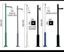 Outdoor stainless steel gun machine monitors the vertical rod 3 5 m 4 m ball machine camera bracket hangs the wall 5G column cross arm
