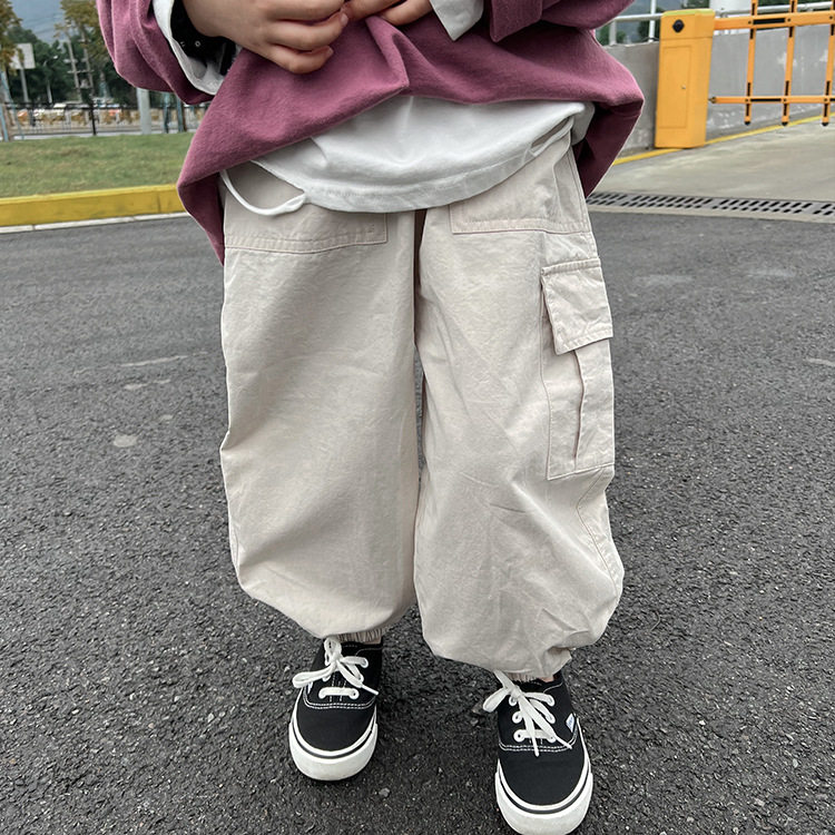 Boys pants spring and autumn children's new Japanese overalls boys Korean version handsome harem pants children's trousers spring