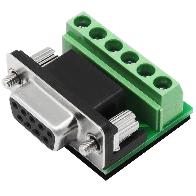 Terminal block 6 DB9 female hole black elbow connector accessories 800-00009903