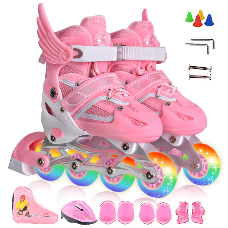 Skating skates Children's full outfit 4 years old 3 boys 5 girls 6 girls 7 Princesses 8 Pink 10 Roller skating 12 Roller skating beginners