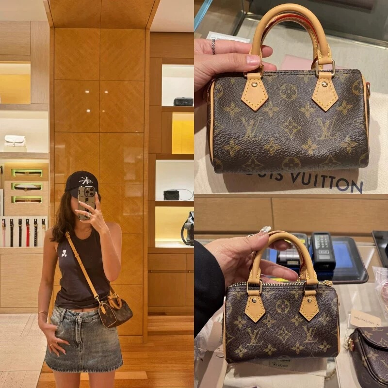 Lv Z Women's Bag New Model Nano Speedy Mini Monogram Pillow Bag Crossbody Bag Shoulder Bag Handbag