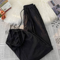 Tidal oversize Jane constraining footed pants mens spring fall loose small crowddesign Ins wide leg casual pants