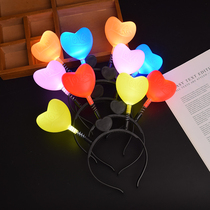 National Day flash love luminous headband headband heart-shaped headband children and adults hair card night market stall supply