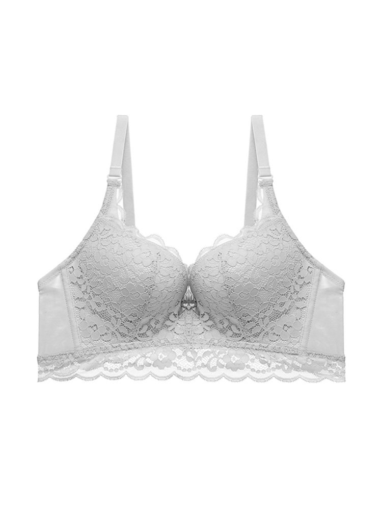 bodypops Clothes Girl Clothes Sexy Gathering Ring-Free Bra Underwear Comfortable Lace Bra Female