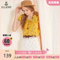 ELAND clothing love summer Harajuku style floral straight tube thin wild vacation style casual shorts female attachment