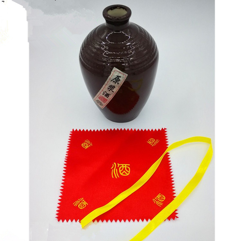 Thickened red cloth 14 cm wine cloth Wine Cloth Wine cloth Cloth Wine Headscarf Ceramic Altar bottle Bugaibu Bottle Mouth Geb