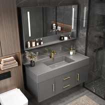 Light extravagant minimalist with modern bath room cabinet mirror cabinet Composition rock integrated washbasin washbasin toilet rock plate washing table