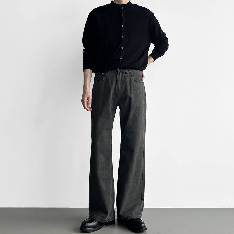 A6 Studio High-Quality Pure Cotton / Autumn and Winter Washed Vintage Straight-Leg Jeans for Men, Loose Casual Trousers