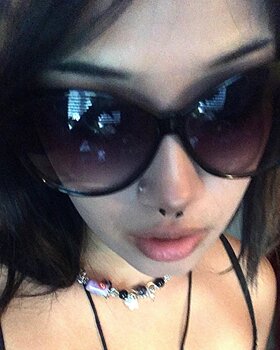 Y2kslut foreign trade ins retro personality vintage fox head inlaid diamond gradient color sunglasses sunglasses women