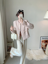 CHICROOM Light Pink Fragrant Coat for Women's Spring 2024 New Style Slim and Short Top