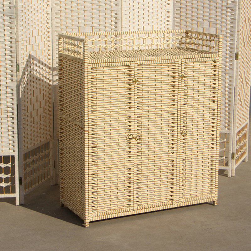 Shoe cabinet rattan storage cabinet multi-layer storage cabinet simple children's wardrobe storage cabinet shoe rack cabinet solid wood door hall cabinet