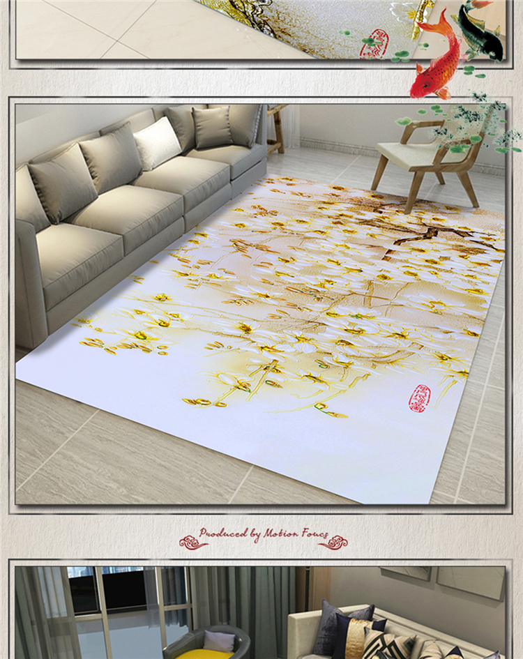 Thảm phòng khách tối giản hiện đại Mới phong cách Trung Quốc sofa bàn cà phê mat phòng ngủ cạnh giường hình chữ nhật phòng tùy chỉnh - Thảm thảm hàn quốc