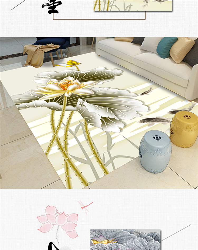 Thảm phòng khách tối giản hiện đại Mới phong cách Trung Quốc sofa bàn cà phê mat phòng ngủ cạnh giường hình chữ nhật phòng tùy chỉnh - Thảm thảm hàn quốc
