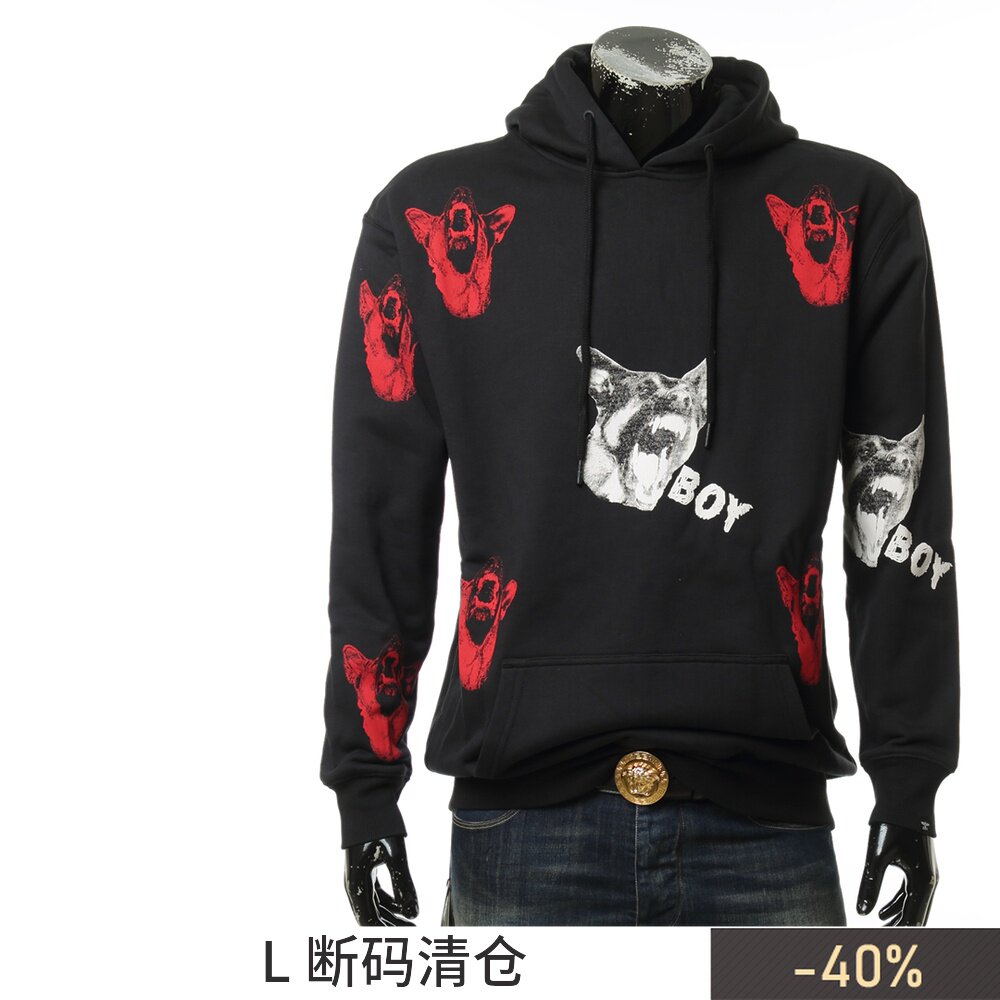 BOY LONDON LONDON BOY BOOMER DOG HEAD PRINT MALE Hooded Hood Hooded Bodysuit BOY SAVAGE HOOD-Taobao