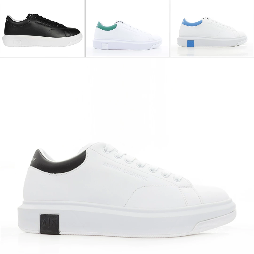 Armani Exchange AX Aani Мужская мода Белые мини-ботинки Маленькие белые туфли, XUX123 XV534