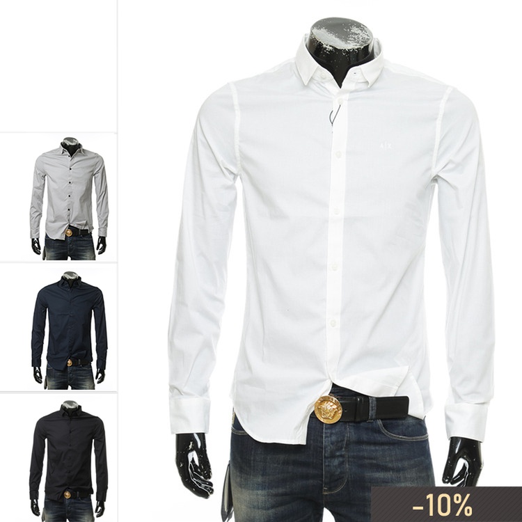 Armani Exchange AX Amanny pure color men's pure color sashimi with long sleeve shirt 8NZC41 ZN28Z