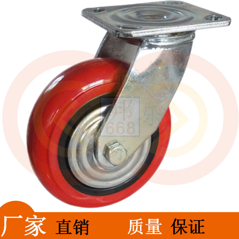 Manufacturer direct sales 3 inch 4 inch directional wheel universal mute wheel polyurethane with brake double bearing rubber castors