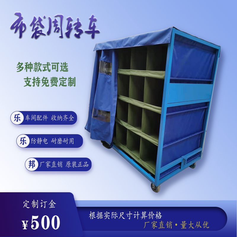 Split cloth bag weekly transfer car canvas cotton cloth overalls car parts pane material frame cloth pocket grid canvas bag