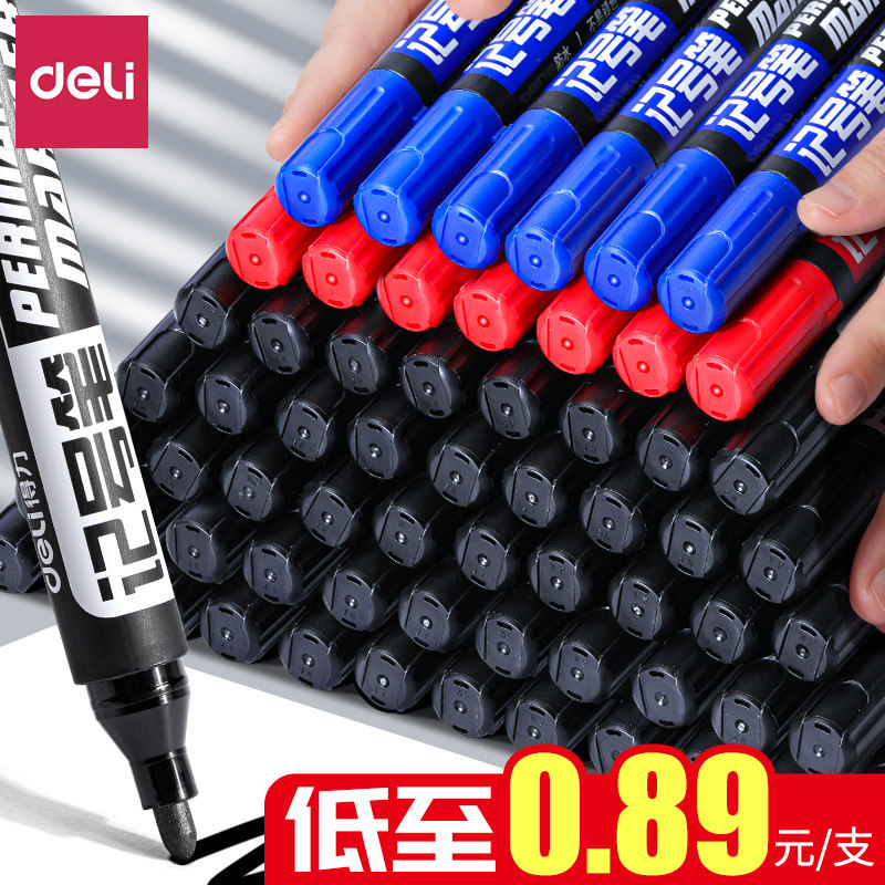 (20 pcs for mass sales) Powerful big head marker pen black blue red thick head wholesale hook line pen art with primary school students thick head waterproof and oil-proof not fading red quick-drying express mark