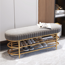 Light and luxurious entrance to the shoes Stool Soft Bag Cushions Shoes Cabinet Home Doorway Shoe Rack Seat-style integrated velvety Shoes Stool