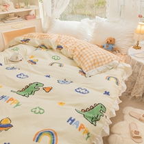 (Home Pose) Cute Cartoon DN Single Double Pure Cotton Cute Single Sheet Bed Pillowcase Twill