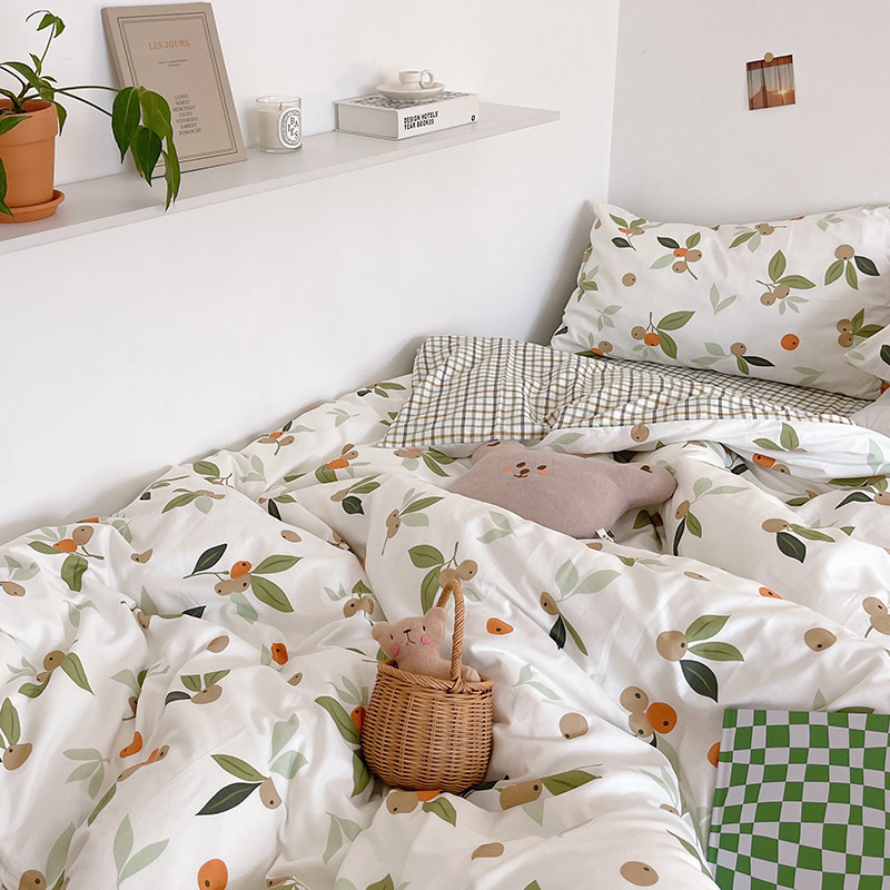 (Homestead) Tian Yuan Fruit pure cotton twill 4 pieces of art and art delivery of elders bed linen bed Ogasawara 4 pieces TT