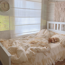 (homestead) gentle milk tea color Nordic minimalist washout cotton all-cotton French style field YU double for four pieces