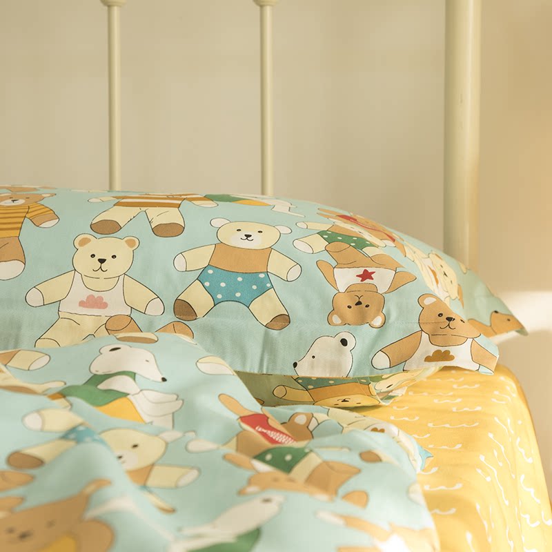 (House posture) Muppet bear good sleep Cotton single student School dormitory single mu pin 3-piece set BJ