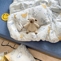 (Homestead Posture) Child Anecs Wind SS Pure Cotton Washed Cotton Four Pieces Covered Bed Linen Bed With Small Duck 3 Color Entrance