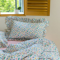 (homestead) pure cotton twill linen bed Hat Bed Skirt Double Bed with four sets of small deer Bambi Bibi YU Law